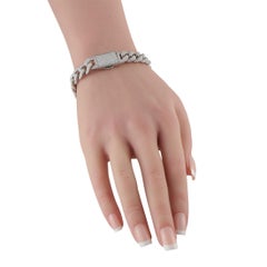 14K White Gold 7.30ct Diamond Cuban Link Bracelet MF08-070225
