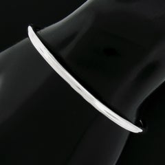 14K White Gold 7.5" 3.3mm Classic Tube Polished Hinged Open Bangle Bracelet