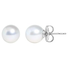 14K White Gold 7.5-8MM Cultured Freshwater Pearl Solitaire Stud Earrings