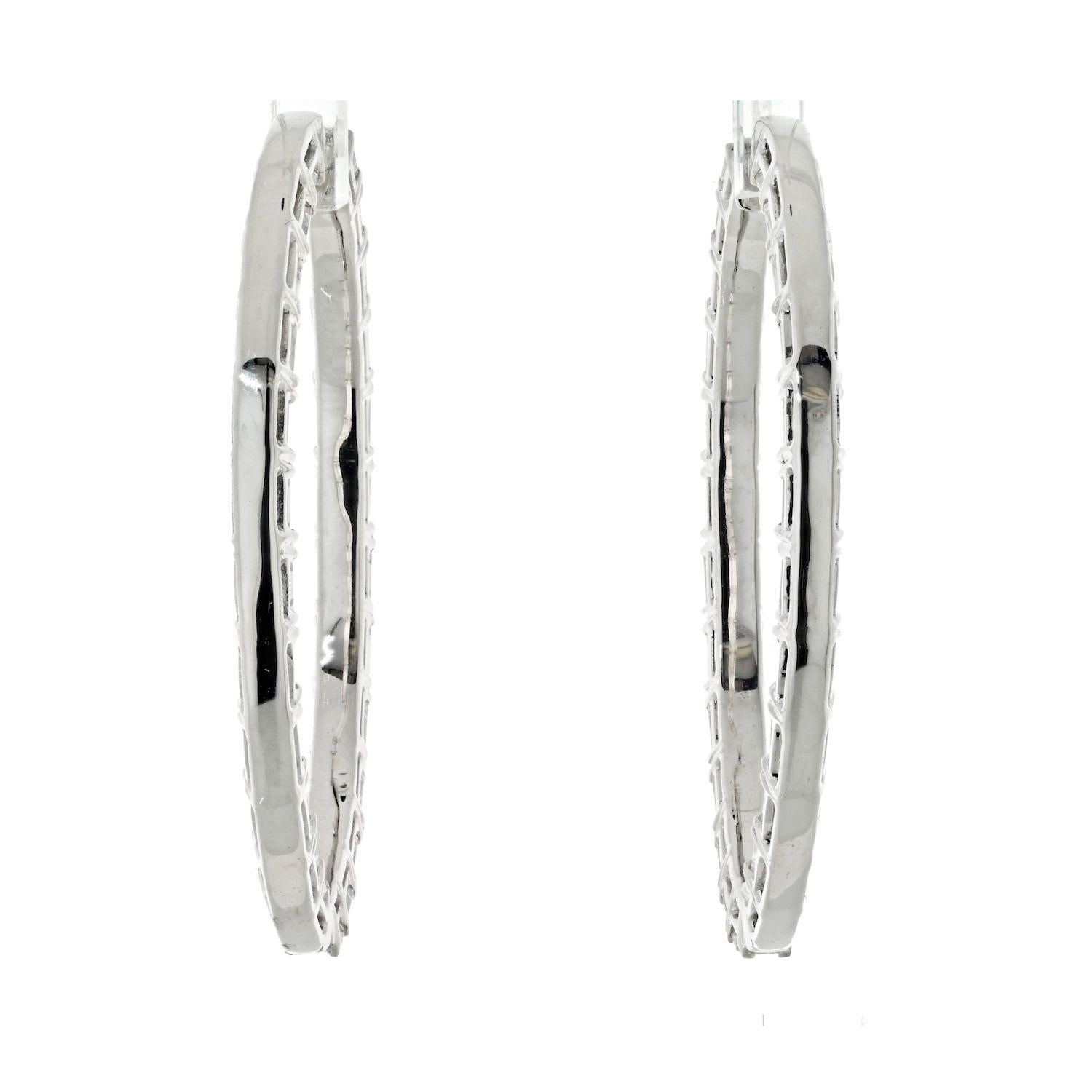 You won't find these durable quality diamond hoops just anywhere. Trust the xperts of fine estate and designer jewelry like ourselves because we sure do cherry pick only the very special items for our stock. Slick and elegant with a flirty feel