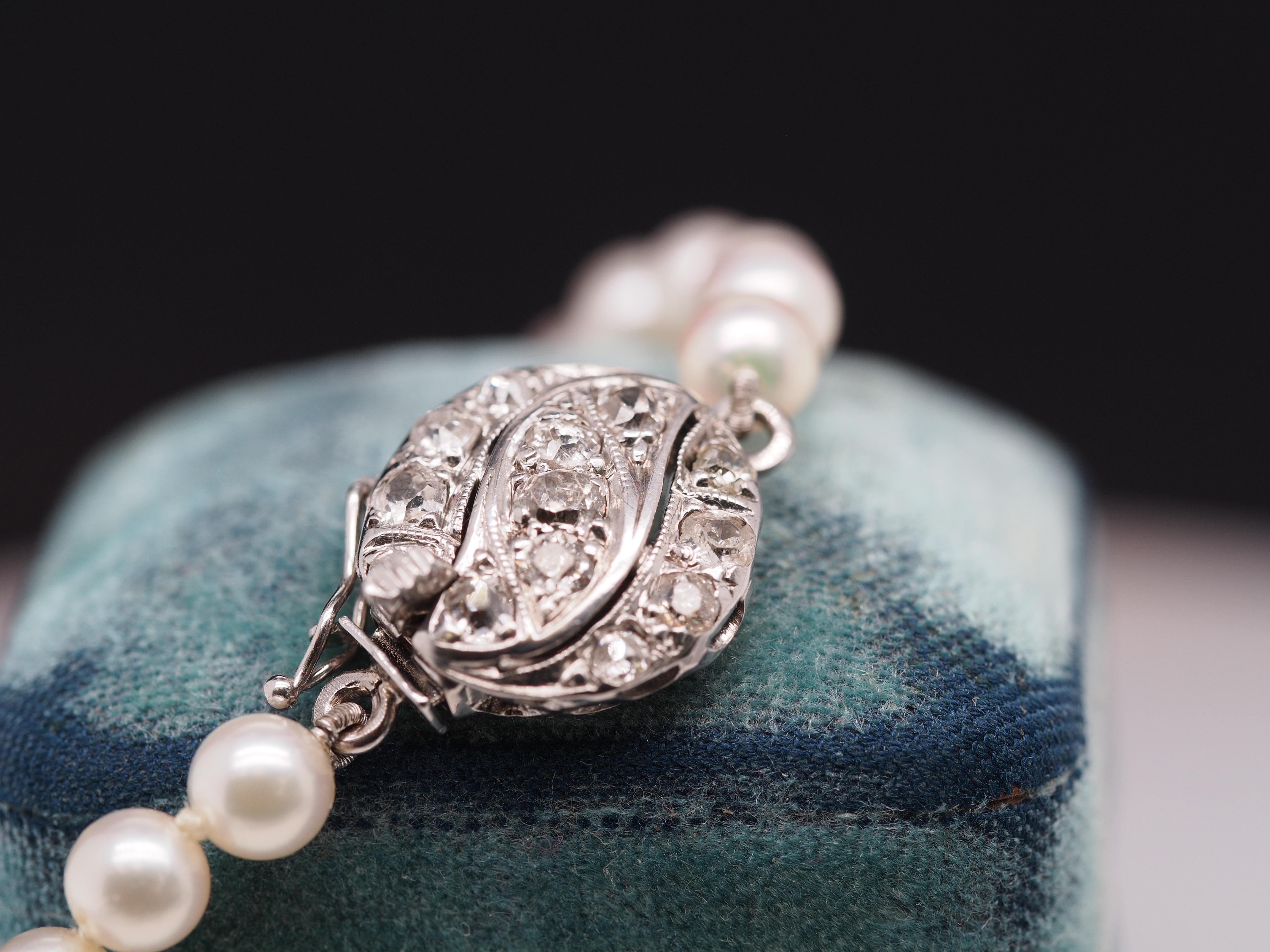 14 Karat Weißgold .75 Karat Diamant-Halskette mit Brillanten im alten Minenschliff für Damen oder Herren im Angebot