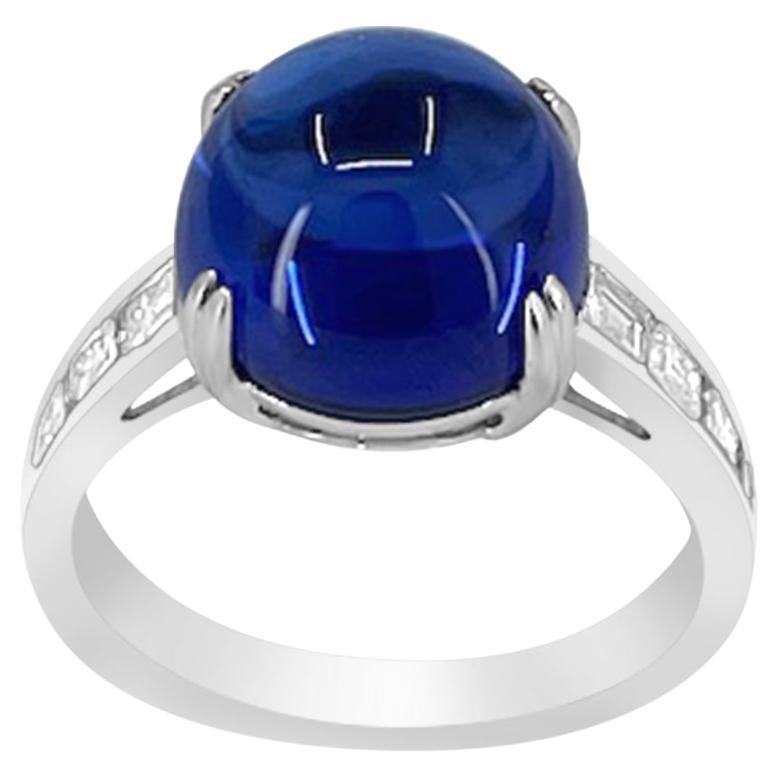 14K White Gold 7.92cts Tanzanite and Diamond Ring. Style# R3521 For Sale