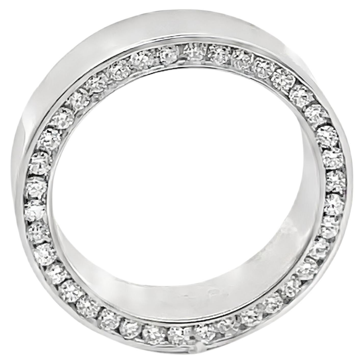 14K Weißgold 7mm breiter Diamant Ewigkeitsring- Größe 10.5
