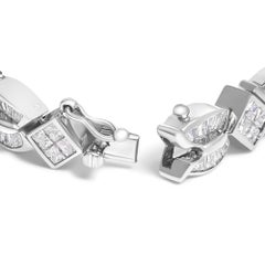 14K White Gold 8 5/8ct Cttw Diamond Geometric Twist Link Bracelet