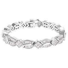 14K White Gold 8 5/8ct Cttw Diamond Geometric Twist Link Bracelet