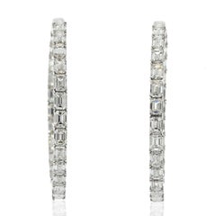 Emerald Cut Diamond Hoop Earrings For Sale at 1stDibs | emerald cut ...