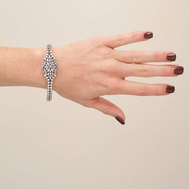 14 Karat White Gold 8 Carat Diamond Bracelet At 1stdibs 14 Karat White Gold 8 Carat Diamond Bracelet For 1
