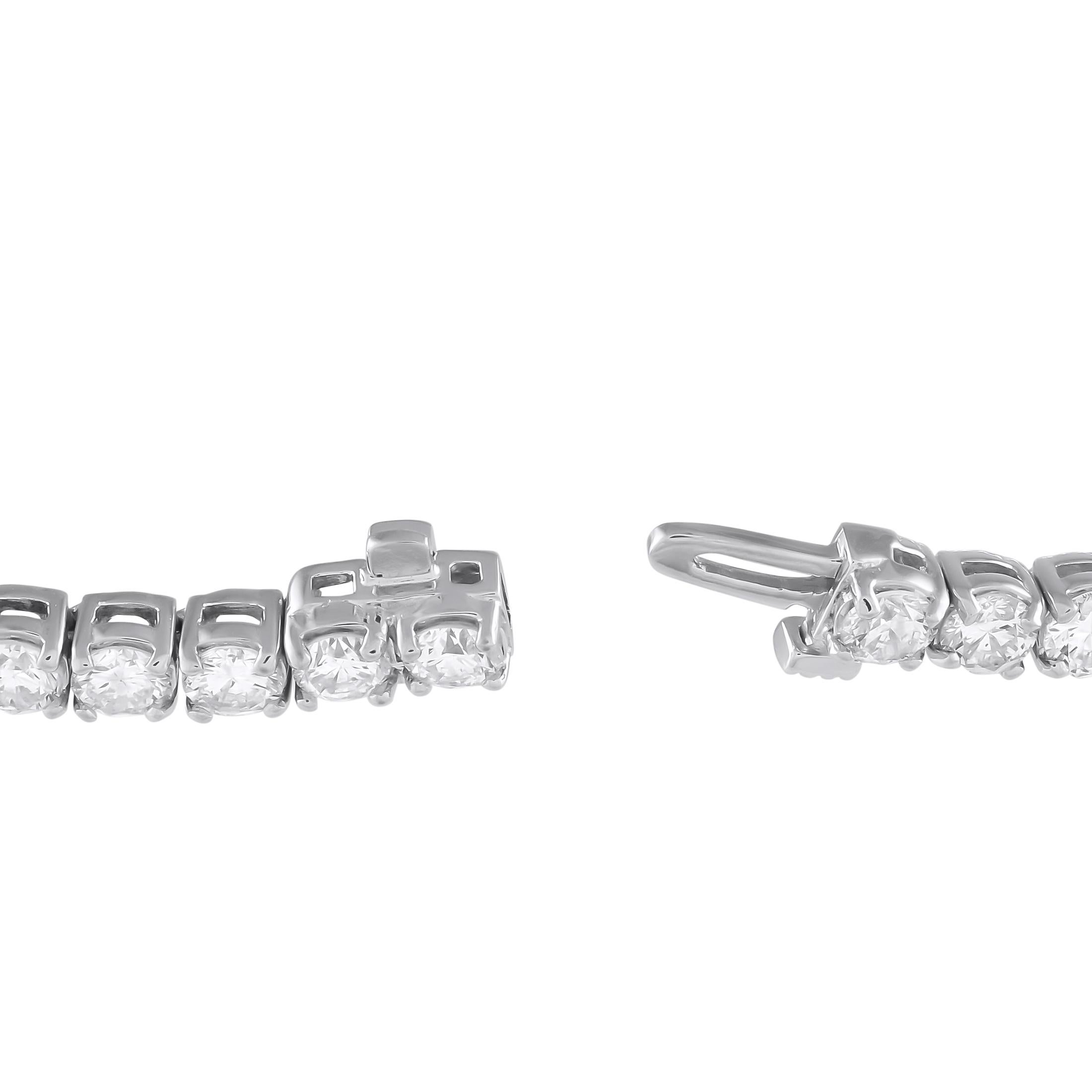 14K Weißgold 8,49 Karat Diamant-Tennisarmband (Rundschliff) im Angebot