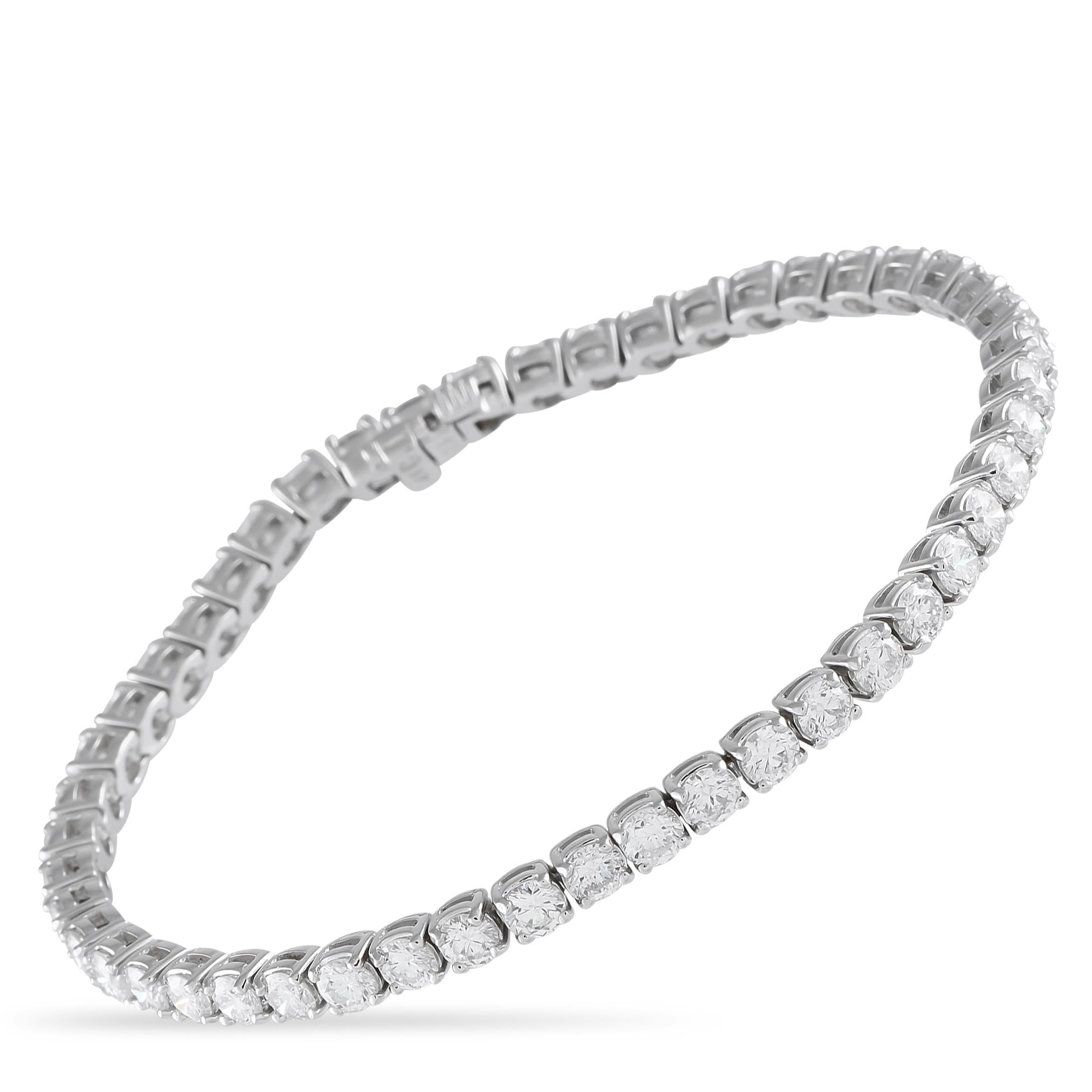 14K Weißgold 8,49 Karat Diamant-Tennisarmband im Zustand „Neu“ im Angebot in Southampton, PA