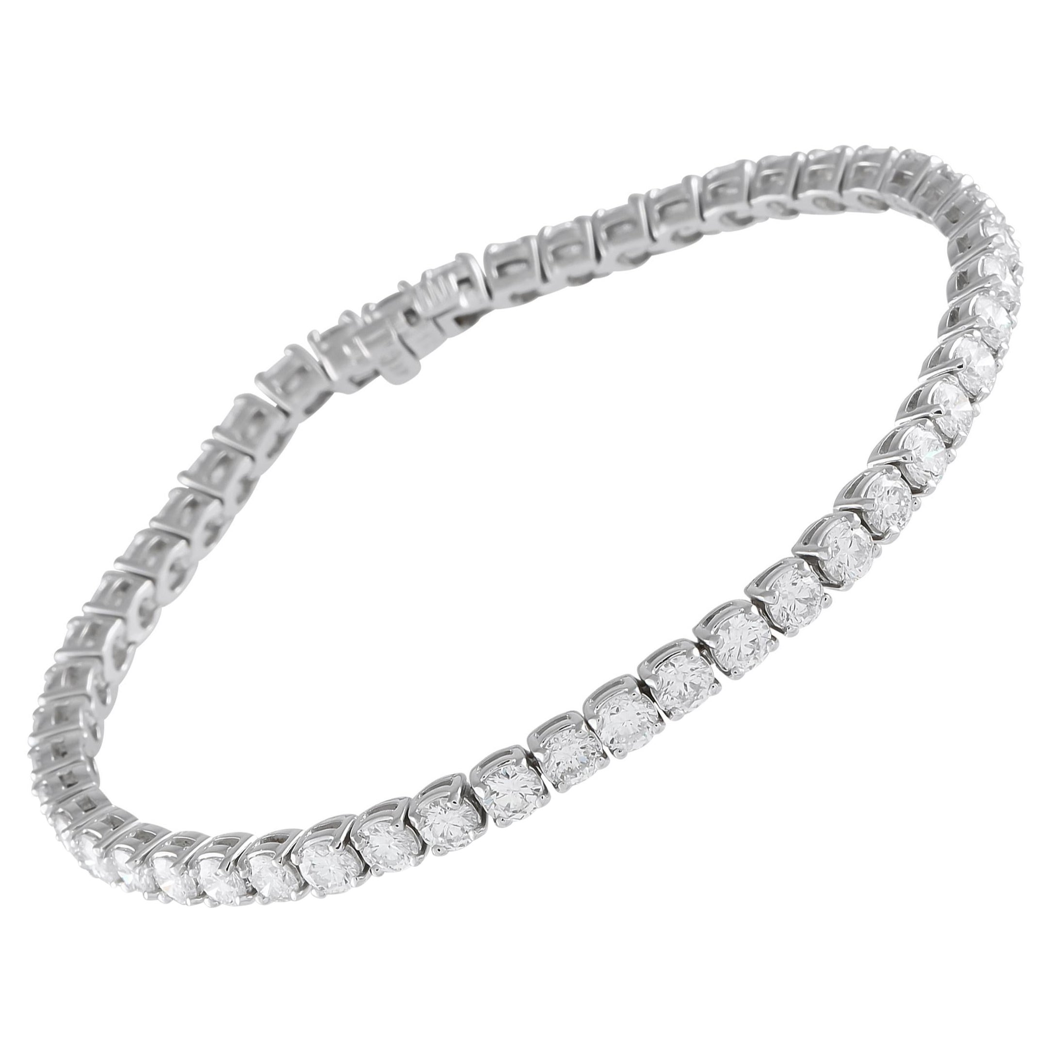 14K White Gold 8.49ct Diamond Tennis Bracelet