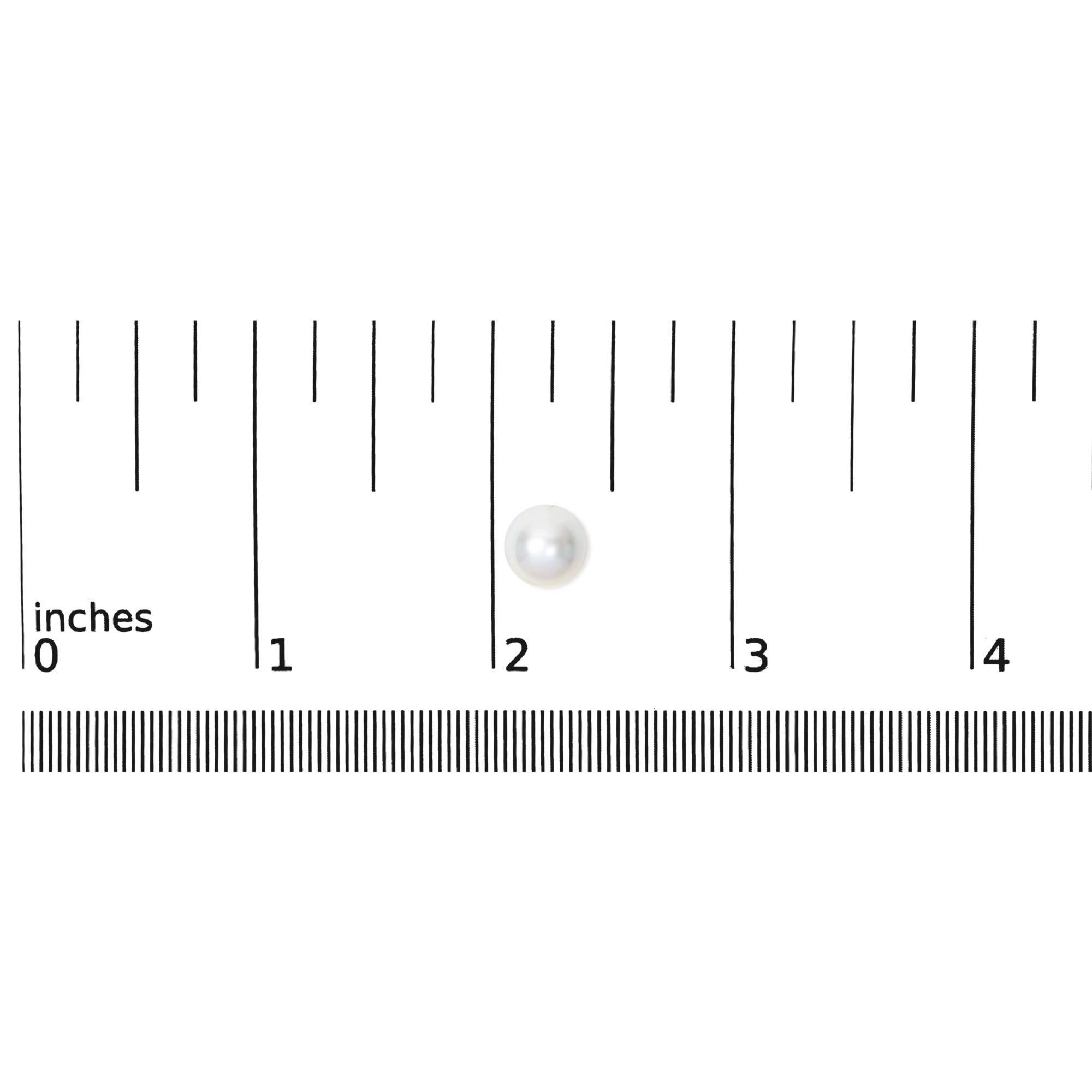 14K Weißgold 8,5-9MM Süßwasserzuchtperlen Solitär-Ohrstecker (Rundschliff) im Angebot
