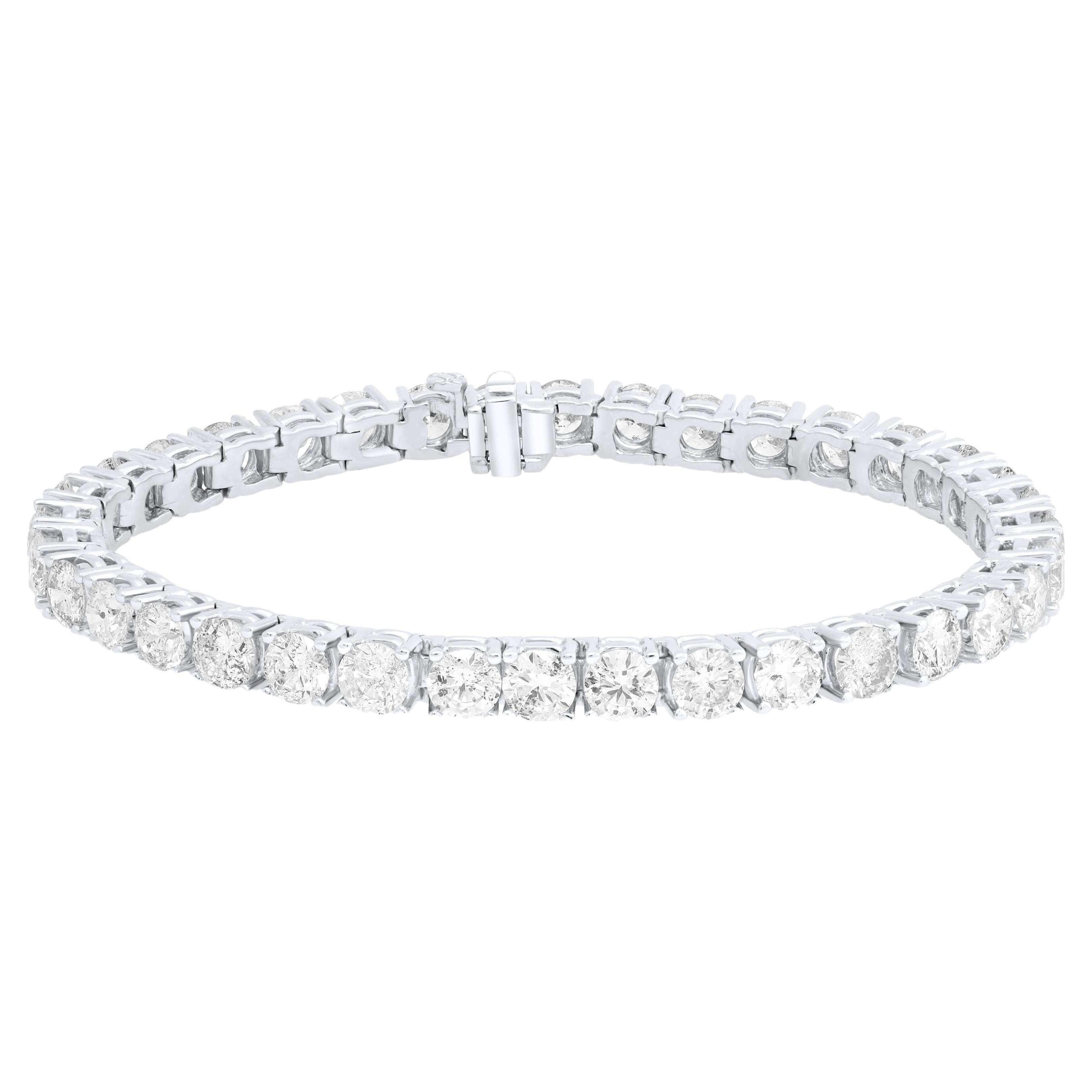 14K White Gold 8.60 CT. Diamond Tennise Bracelet
