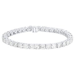 Or blanc 14K 8.60 CT. Bracelet tennis avec diamants