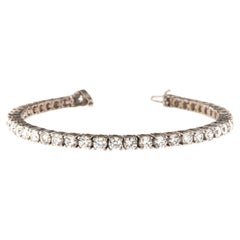 Bracelet tennis en or blanc 14 carats avec diamants ronds de 8,66 carats