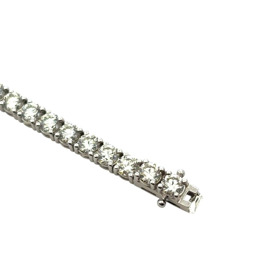14k White Gold 9.45ctw Natural Diamond Tennis Bracelet im Angebot 4