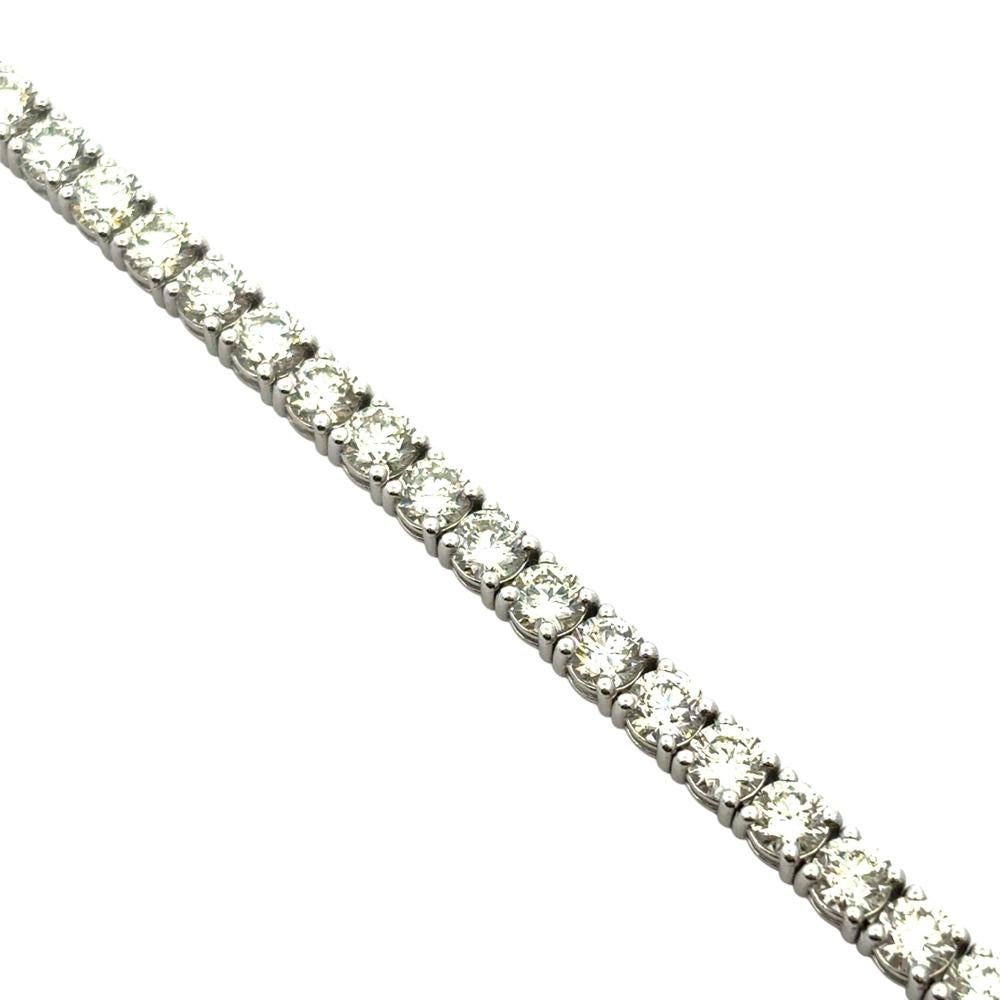 14k White Gold 9.45ctw Natural Diamond Tennis Bracelet im Angebot 7