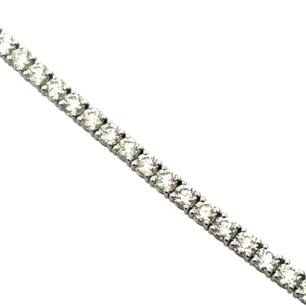 14k White Gold 9.45ctw Natural Diamond Tennis Bracelet (Moderne) im Angebot