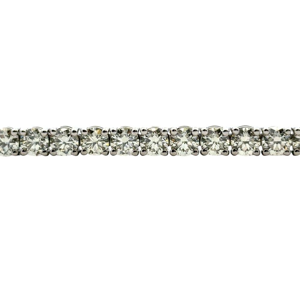 14k White Gold 9.45ctw Natural Diamond Tennis Bracelet im Zustand „Hervorragend“ im Angebot in Boca Raton, FL