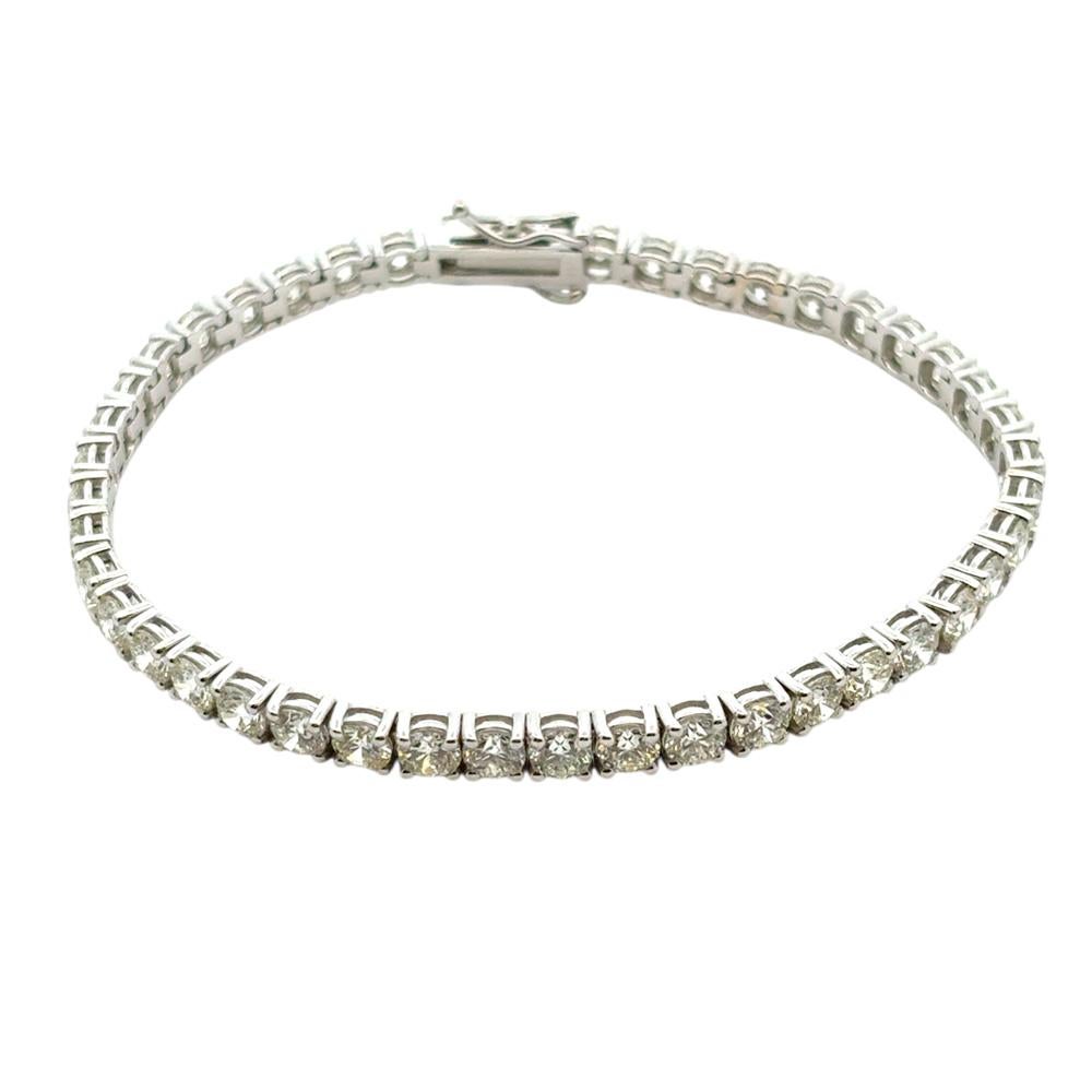 14k White Gold 9.45ctw Natural Diamond Tennis Bracelet Damen im Angebot