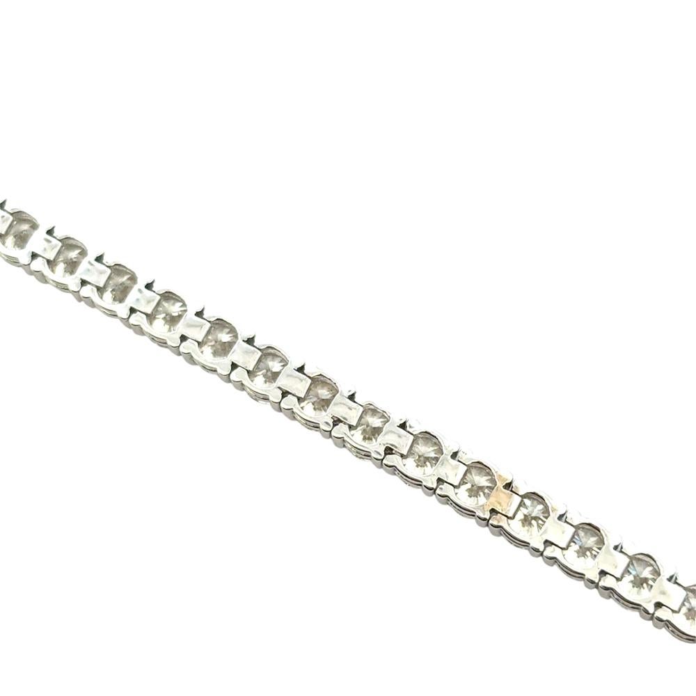 14k White Gold 9.45ctw Natural Diamond Tennis Bracelet im Angebot 2