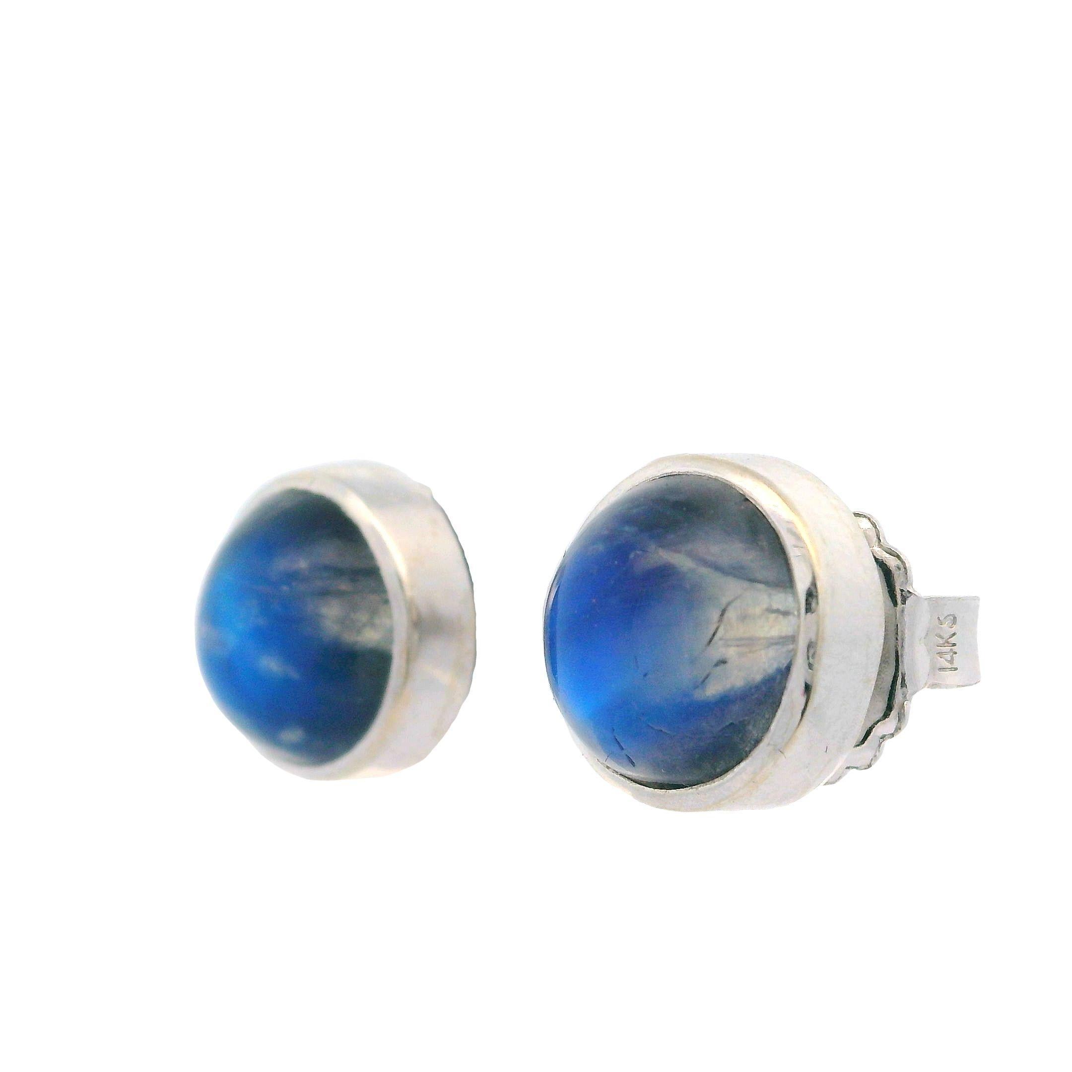 Donna Orecchini con castone di labradorite in oro bianco 14k da 9,4 mm con grandi farfalle in vendita