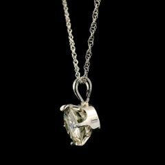 14k White Gold 9.6mm Moissanite Solitaire w/ Fine Singapore Link Necklace