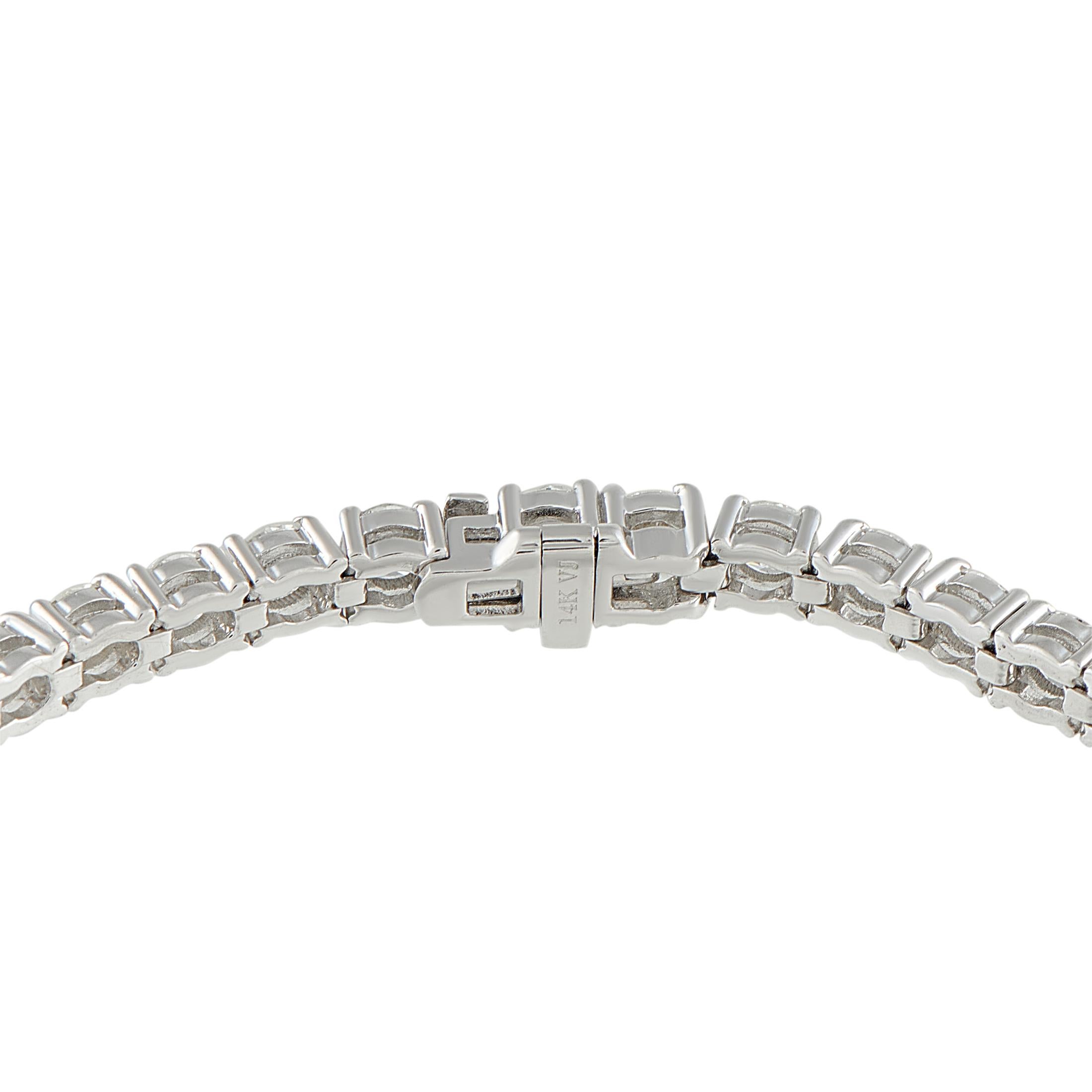 14K White Gold 9.80ct Diamond Tennis Bracelet MF03-111325 Corte redondo en venta