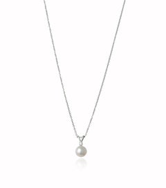 Anhänger aus 18 Karat Weißgold mit Akoya-Perle und Diamant