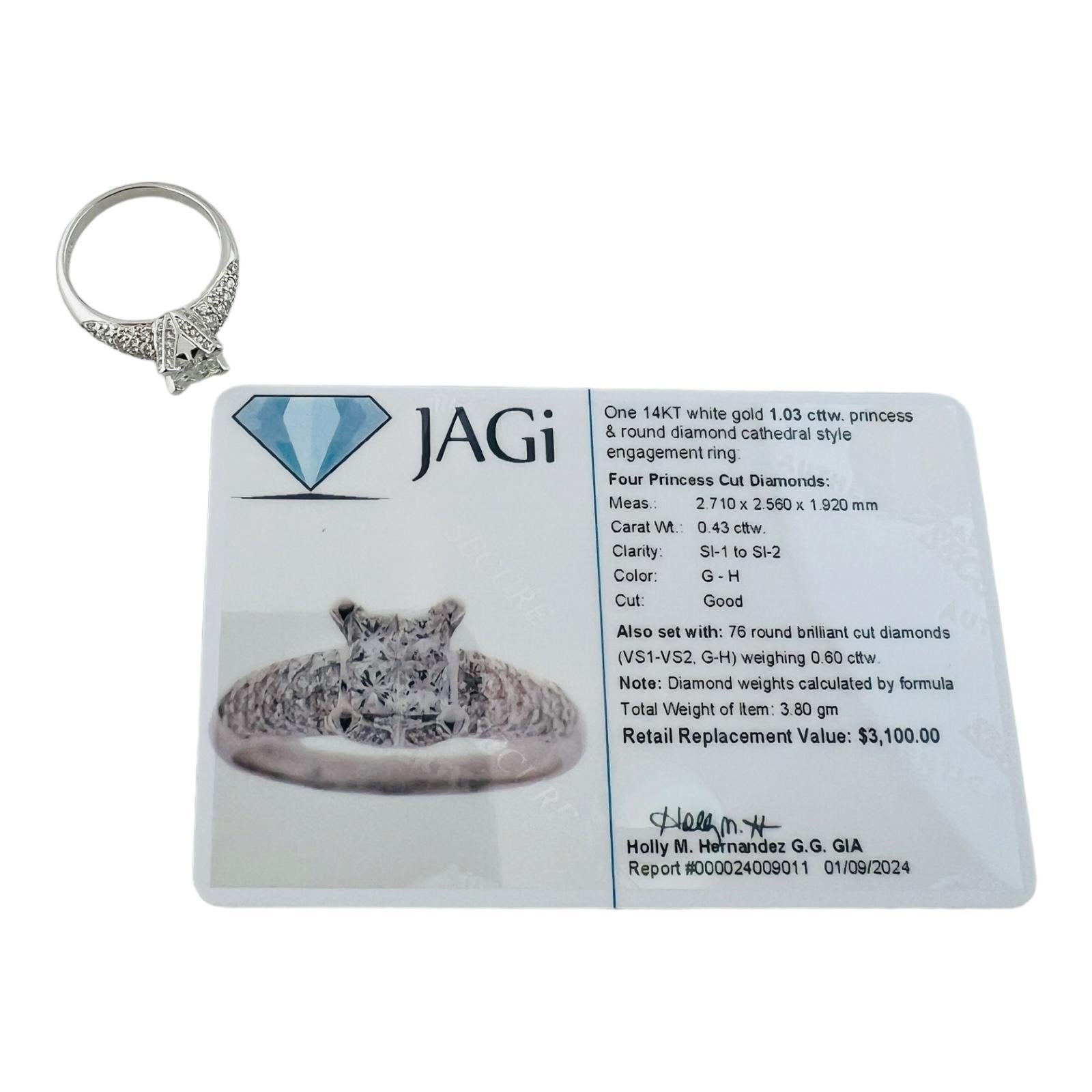 14K White Gold Alfred Levitt Diamond Engagement Ring Size 7 #16483 For Sale 6