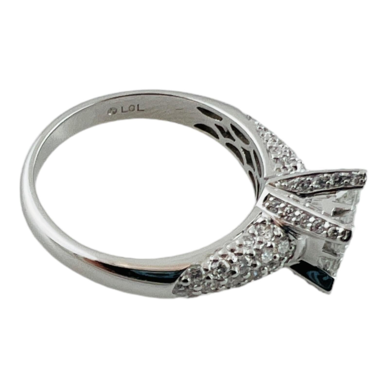 Princess Cut 14K White Gold Alfred Levitt Diamond Engagement Ring Size 7 #16483 For Sale