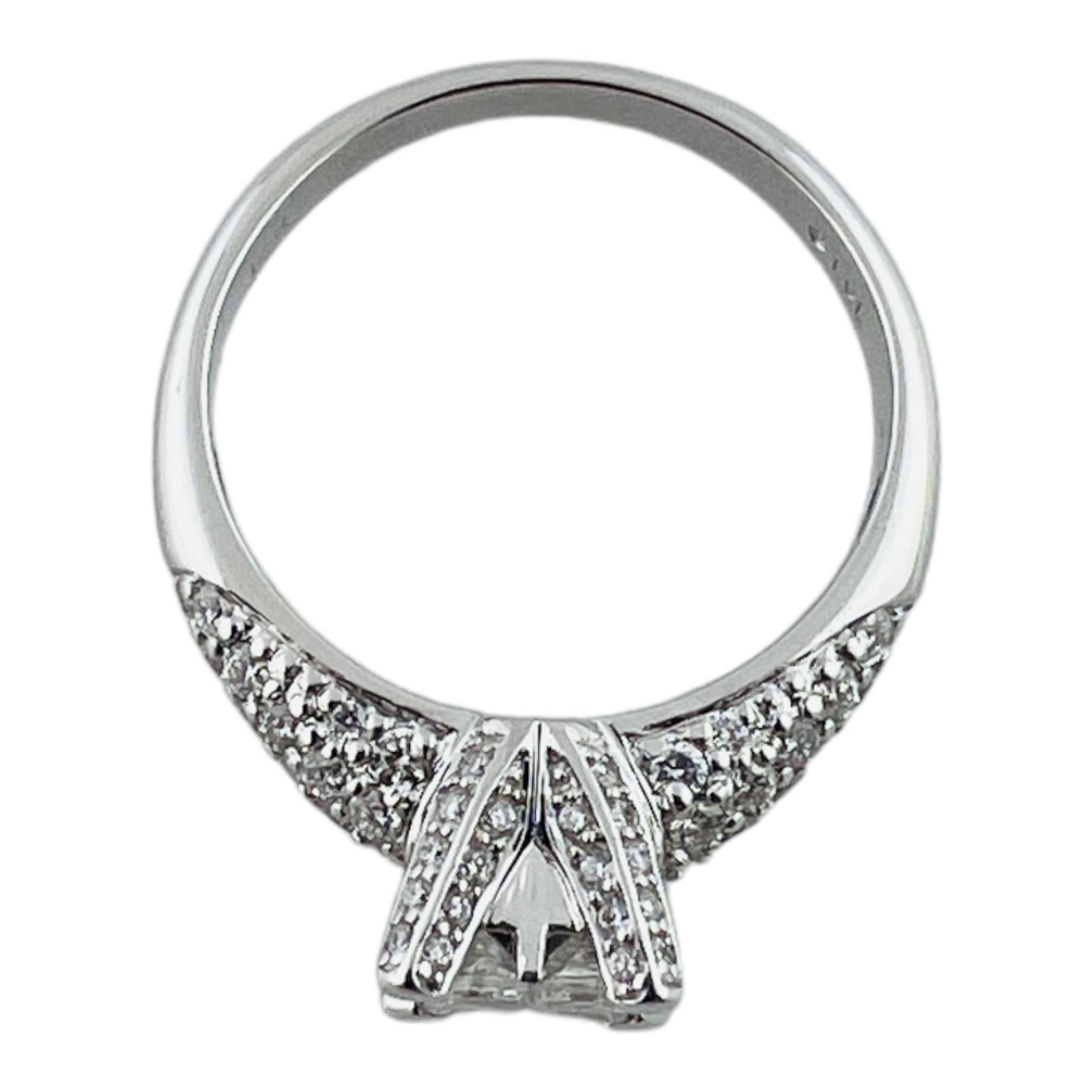 14K White Gold Alfred Levitt Diamond Engagement Ring Size 7 #16483 For Sale 2