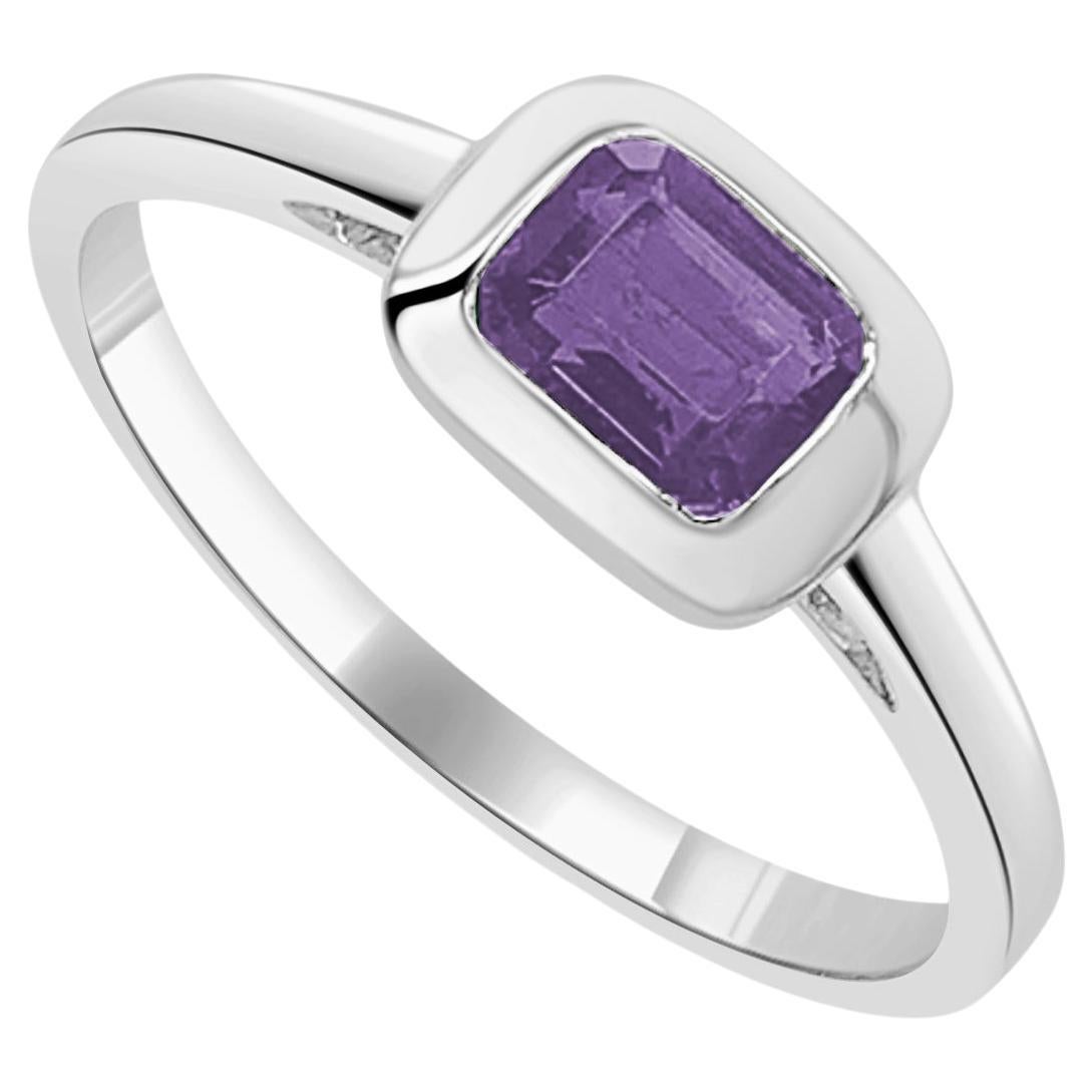 14K White Gold Amethyst Ring for Her For Sale