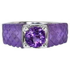14k White Gold Amethyst Ring