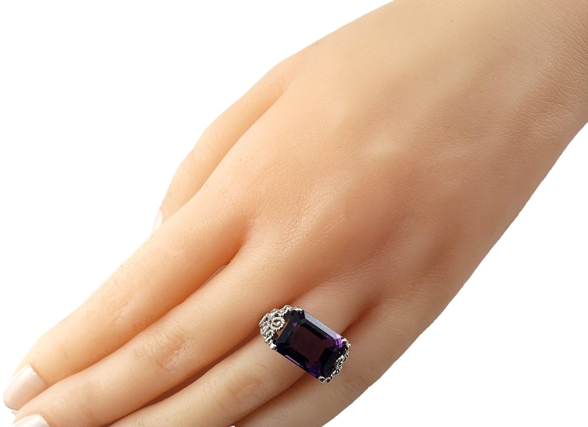 14K White Gold Amethyst Ring Size 6.75 #15459 For Sale 3