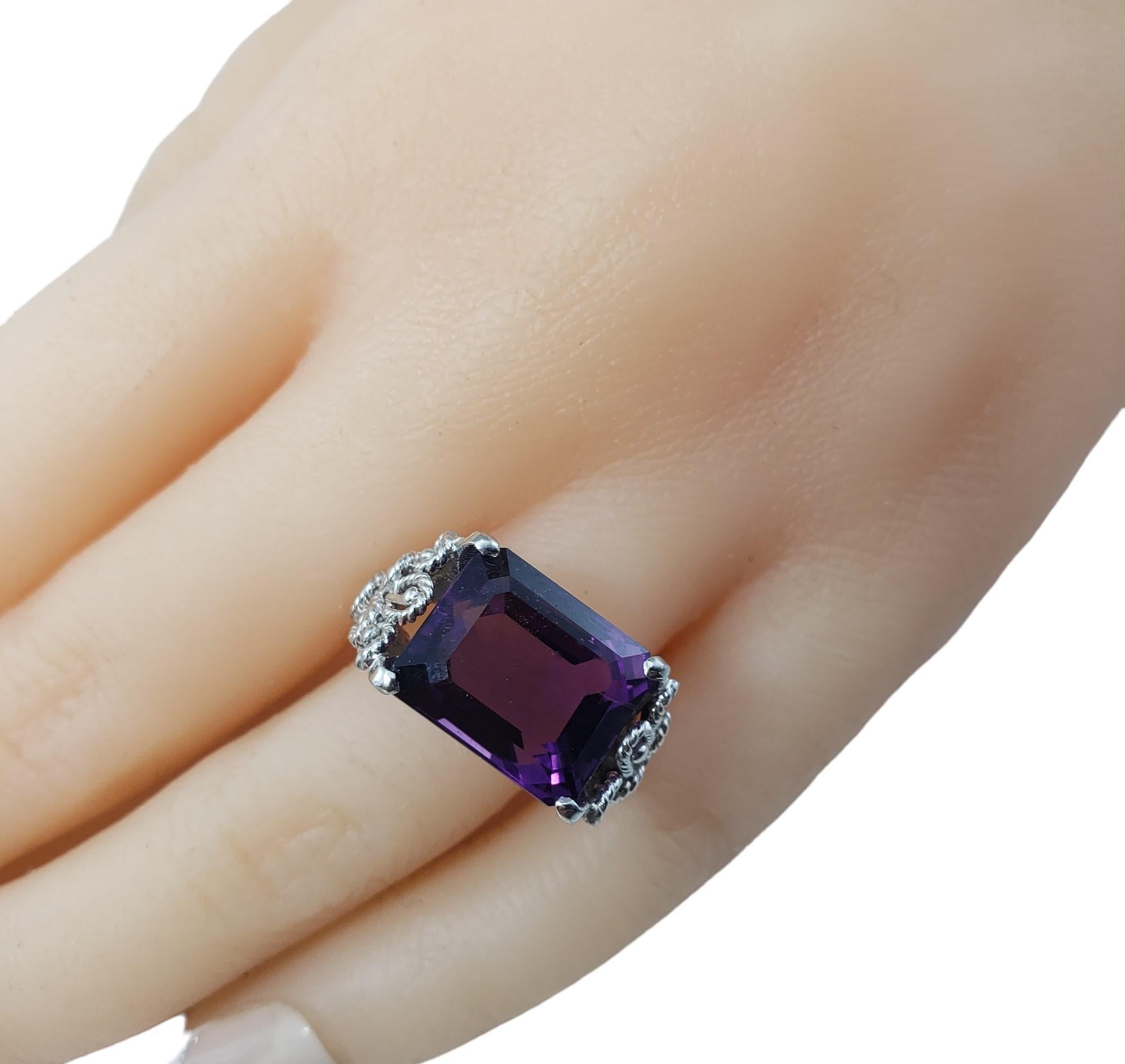 14K White Gold Amethyst Ring Size 6.75 #15459 For Sale 4
