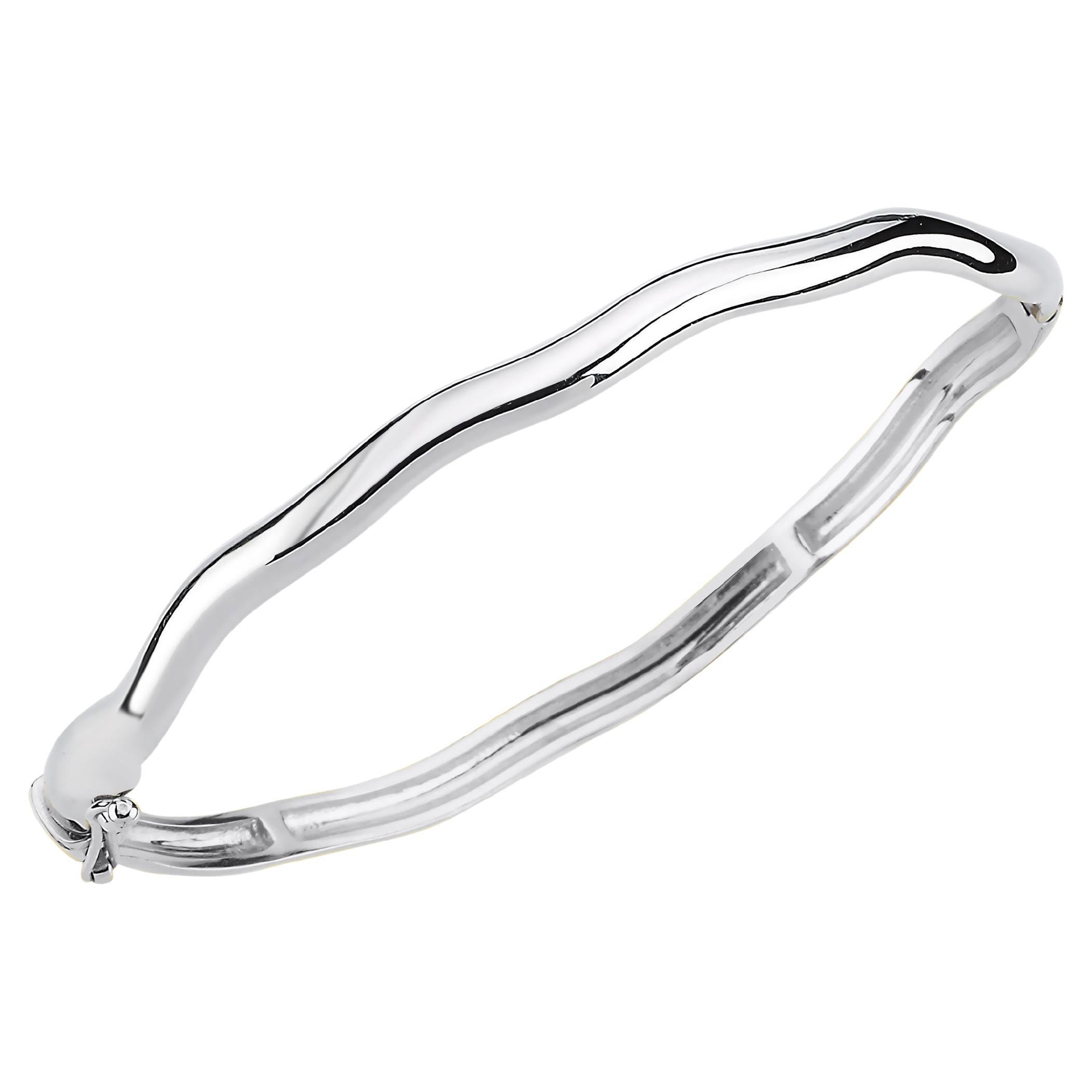 14k White Gold Amorph Bangle