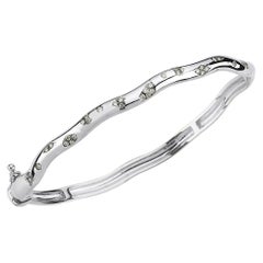 Bracelet jonc Amorph en or blanc 14 carats avec 0,26 carat de diamants