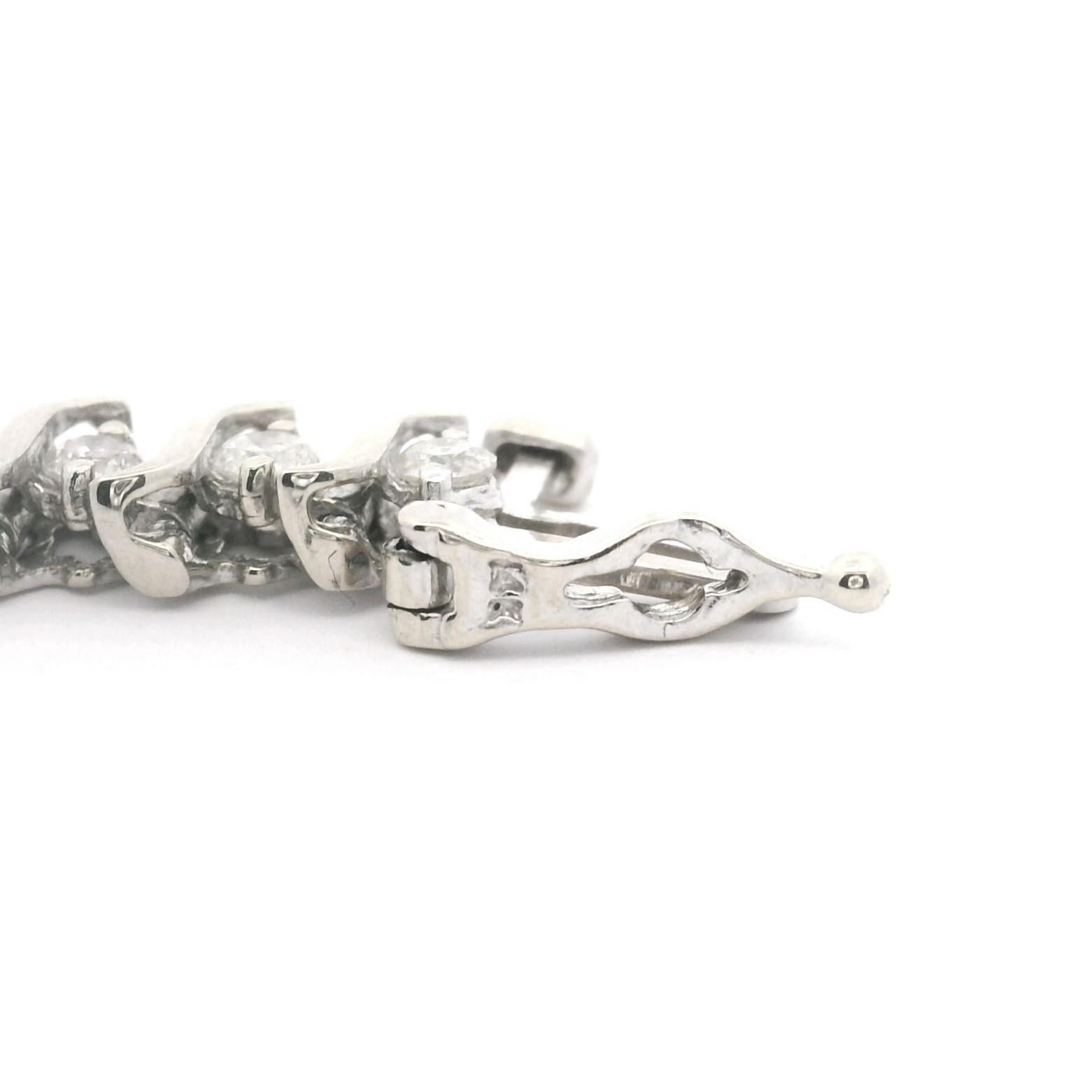 Women's 14k White Gold and 2.5cttw Vintage S Link Tennis Bracelet 7