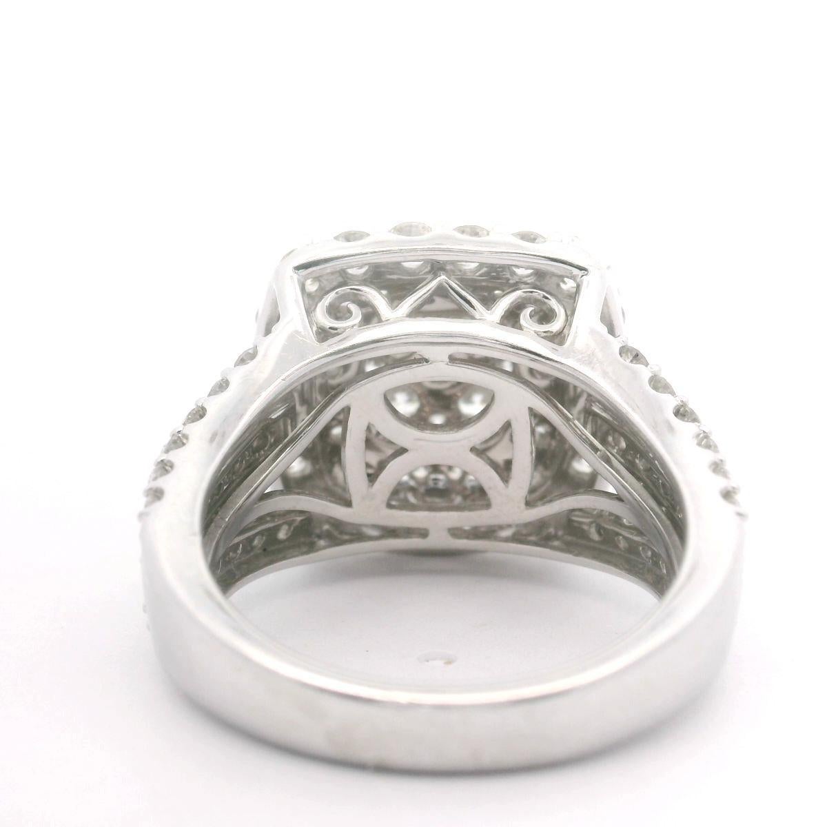14k Weißgold und 3,25cttw Diamant-Cluster-Ring Größe 6,75 Damen