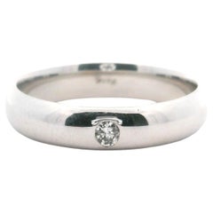 14k White Gold and Bezel Set Diamond Men's Polished Band Ring Size 12