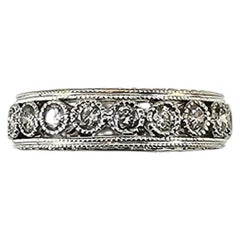 Bague en or blanc 14K et diamant Taille 7 #24923