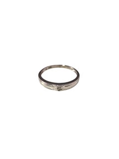 14K White Gold and Diamond Band Ring Size 7-7.25 #24215