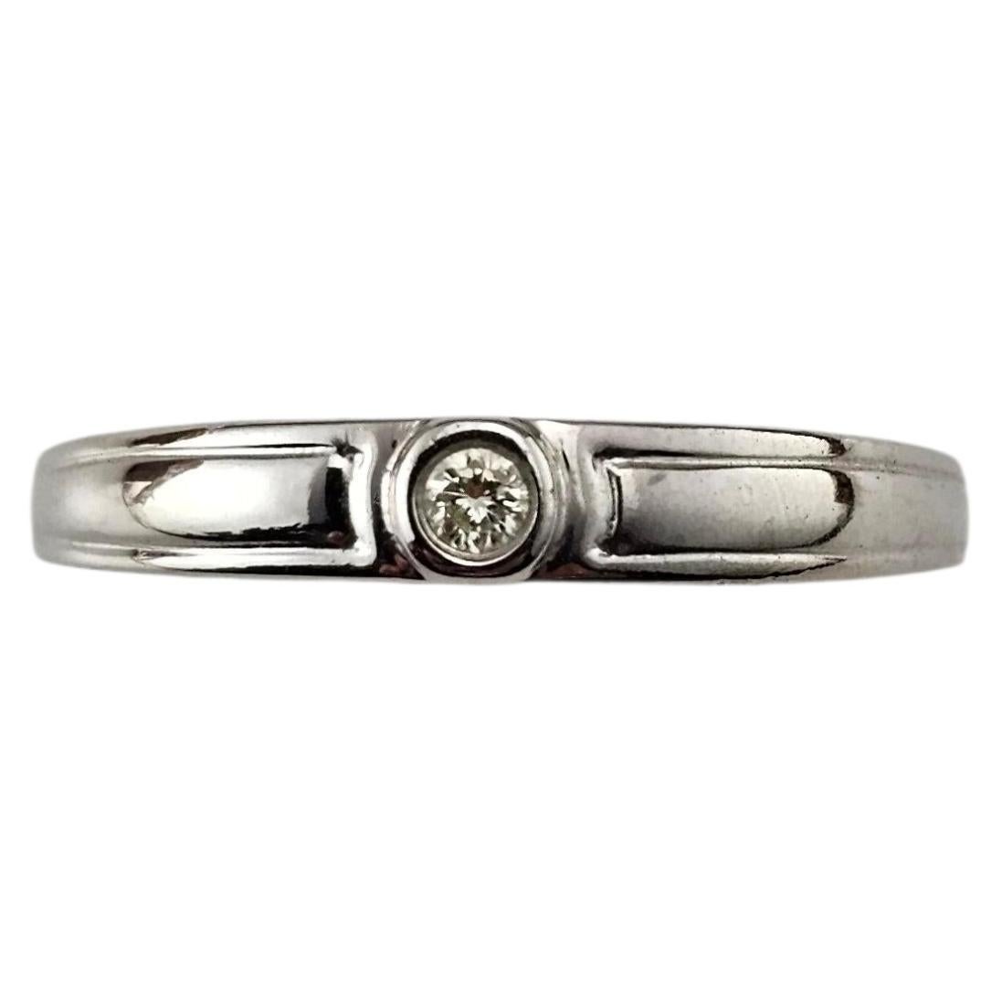 Bague en or blanc 14K et diamant Taille 7-7.25 #24215