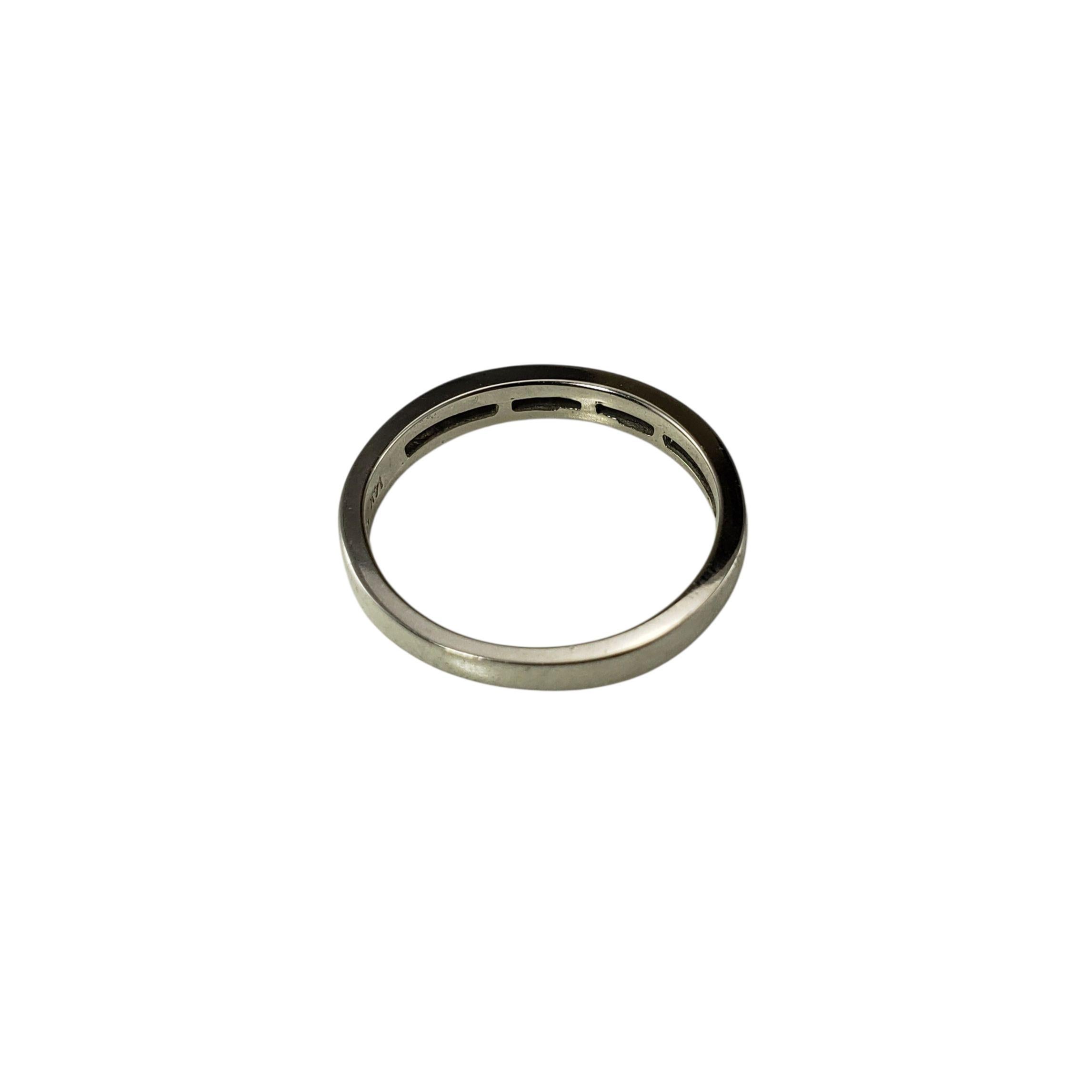 Taglio brillante Anello a fascia in oro bianco 14K e diamanti misura 8 #23027 in vendita