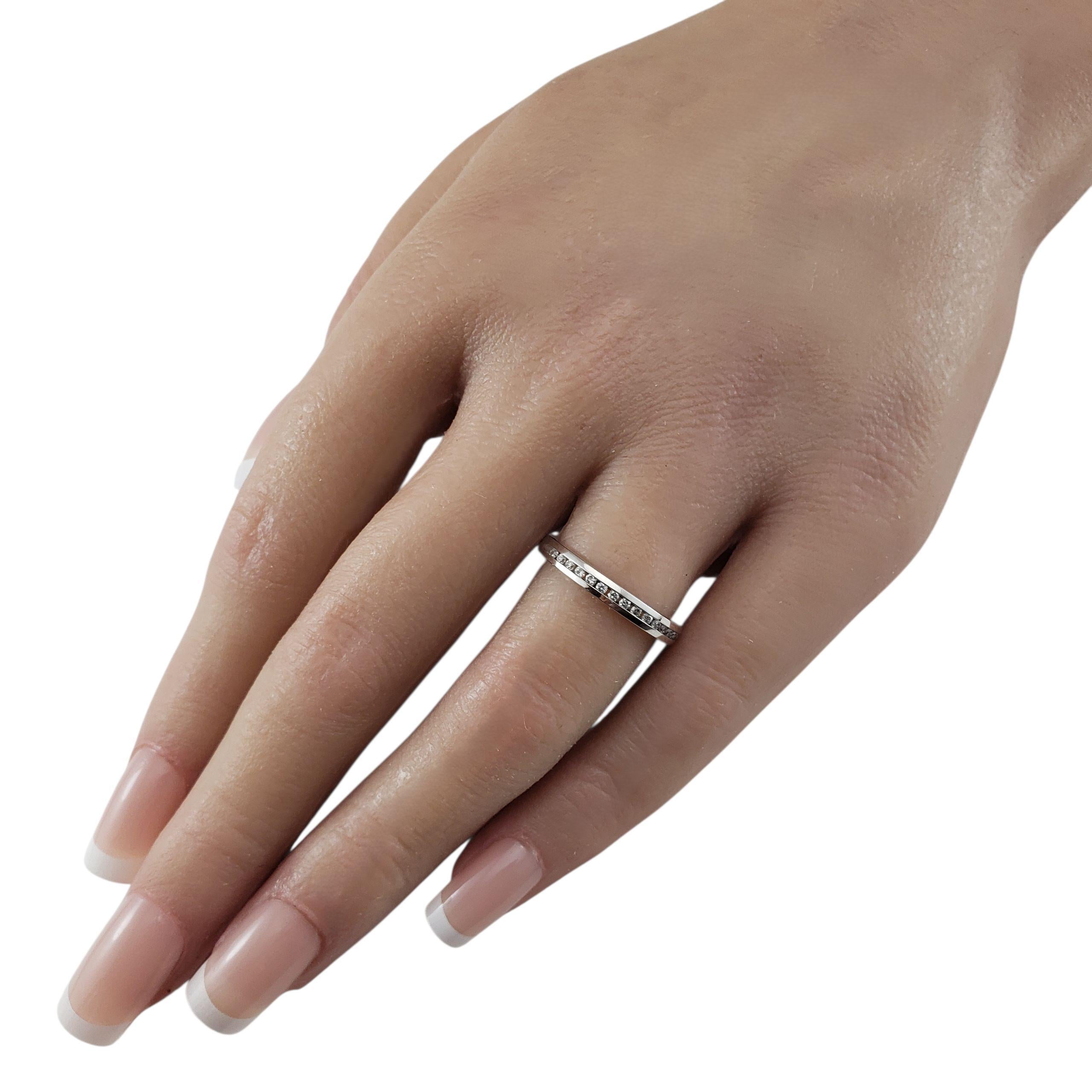 Donna Anello a fascia in oro bianco 14K e diamanti misura 8 #23027 in vendita