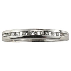 14K White Gold and Diamond Band Ring Size 8 #23027