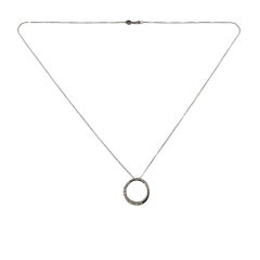 14K White Gold and Diamond Circle Pendant Necklace #21815