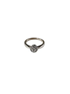 14K White Gold and Diamond Cluster Ring Size 5.75 #25197