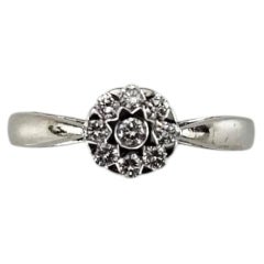 14K Weißgold und Diamant-Cluster-Ring Größe 5,75 #25197