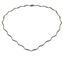 14K White Gold and Diamond Collar Necklace #23297